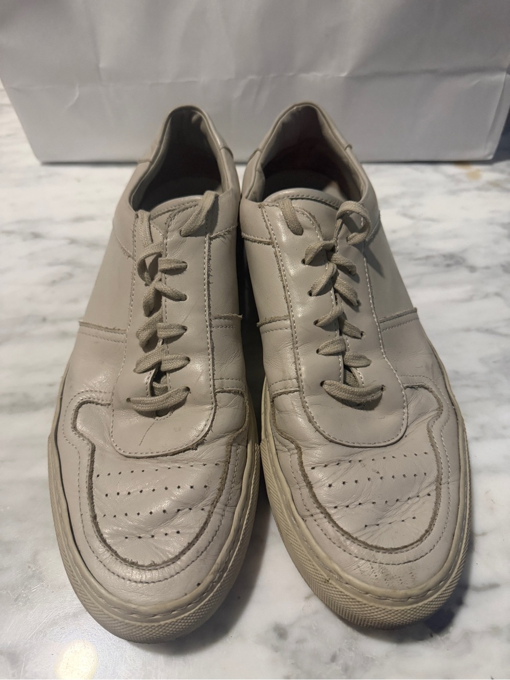 Common Projects Men's Leather Sneakers in Light Beige